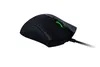 A black gaming mouse with green LED accents is shown from a side angle on a white background. Produktbild-Vorschau