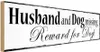 vianmo Holzschild 10x27 cm Husband and Dog missing Reward Produktbild-Vorschau 1