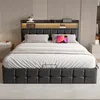 INONEFT Gestoffeerd bed 160x200 cm, jeugdbed met LED/USB, Productafbeelding-voorbeeld 6