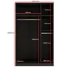 Kleiderschrank zum Schlafzimmer für Kleidung mit Spiegel, Höhe: 200cm, Breite: 120 cm, schwarz Produktbild-Vorschau