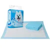 A package of dog training pads and a stack of pads are shown on a larger training pad. Podgląd zdjęcia produktu