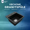 VBChome Granitspüle 44 x 44 cm Schwarz Einzelbecken Produktbild-Vorschau 2