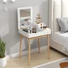 HOMCOM Coiffeuse avec miroir table de maquillage style Voir les images du produit 2