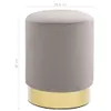 vidaXL Hocker Hellgrau und Golden Samt 28 x 36 cm Produktbild-Vorschau 6