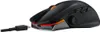 A black gaming mouse with orange and red accents, connected to a USB-C cable. Produktbild-Vorschau