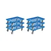 Transportroller für Euroboxen 60x40cm mit Gummiräder blau | Produktbild-Vorschau 3