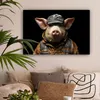 MuchoWow® - Leinwandbilder - Schwein - Porträt - Schwarz - Produktbild-Vorschau 2