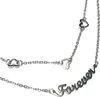 Collier Edelstahl 2reihig einfarbig Schriftzug Forever Herz Produktbild-Vorschau 1