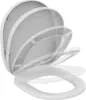 A white toilet seat shown from a diagonal angle with the lid and seat in various open positions. Náhľad obrázku produktu