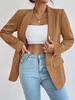 ASKSA Damen Blazer Revers Einfarbig Casual Cardigan Langarm Produktbild-Vorschau 4
