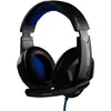 A black gaming headset with blue accents is shown against a white background. Náhľad obrázku produktu