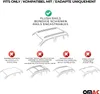 Diagrams showing different types of roof rails and compatibility icons for car roof racks. Anteprima dell’immagine prodotto