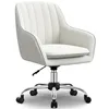 A white office chair with a chrome base and wheels, shown on a white background. Produktbild-Vorschau