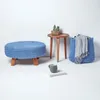 HOMESCAPES Großer gestricker Schemel mit Holzbeinen, 62 x Produktbild-Vorschau 6