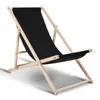 A black fabric sling chair with a wooden frame, shown from a slightly elevated side angle against a white background. Anteprima dell’immagine prodotto