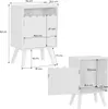 Comodino per bambini decorazione legno 1 anta, Rosa Anteprima dell’immagine prodotto 4