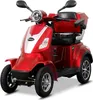 A red electric scooter with silver accents, shown from a front-diagonal angle against a white background. Produktbild-Vorschau
