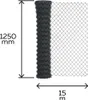 A roll of chain-link fence with measurement indicators. Produktbild-Vorschau