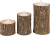 Set aus 3 windlichtern h.5 - 7 - 11cm holz - Feeric Lights Produktbild-Vorschau 1