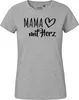 Huuraa Damen T-Shirt Mama mit Herz XL Sport Grey Bio Produktbild-Vorschau 2