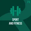 A graphic design with a dumbbell icon and text for a sports and fitness brand. Náhled obrázku produktu