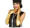 goldene lange Deluxe Handschuhe glänzend  44cm Produktbild-Vorschau 4