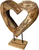 Herz-Skulptur auf Ständer - Teakholz - 47x37 cm hoch - Produktbild-Vorschau 1