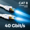 deleyCON 5m CAT 8 Flach Netzwerkkabel Nylon RJ45 40 Gbit/s Produktbild-Vorschau 5