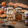 2er Set Trinkglas 440ml Halloween Glas-Strohhalm Produktbild-Vorschau 3