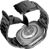 The back of a smartwatch with a metal band is shown, with the band clasp open. Náhled obrázku produktu
