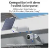 A solar panel connected to a security camera, illustrating charging and monitoring. Produktbild-Vorschau