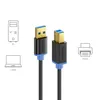 A product image showing a USB cable with icons of a PC, laptop, and printer. Produktbild-Vorschau