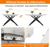 MODFU Table À Manger - Extensible Avec Plateau MDF Marbre Voir les images du produit 2