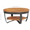 Tavolino 65x65x32 cm in legno massiccio di acacia Anteprima dell’immagine prodotto 6