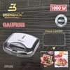 The image is a product shot of a waffle maker on its packaging, with additional marketing images of waffles. Produktbild-Vorschau