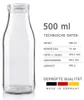 Milchflaschen 0,5L Smoothie Saft Flaschen 500ml leere Produktbild-Vorschau 3