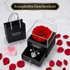 Silberkette mit Echter Ewiger Rose & Herzanhänger –  Produktbild-Vorschau 2
