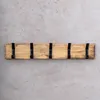 Garderobe Holz L55cm Hakenleiste 5 Haken Eiche Wanddeko Produktbild-Vorschau 3