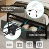 A bed frame with storage features, shown with close-up insets highlighting specific functionalities. Anteprima dell’immagine prodotto