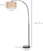 HOMCOM Stehlampe Wohnzimmer Stehleuchte mit Lampenschirm Produktbild-Vorschau 3