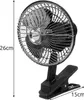 A black and silver clip-on fan with dimensions indicated by lines and text. Anteprima dell’immagine prodotto