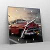 Wanduhr - Quadrat - Glasuhr - Auto Kuba Himmel - 40x40cm - Produktbild-Vorschau 4