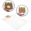 A collage showing a vacuum cleaner bag and close-ups of how to attach it. Produktbild-Vorschau
