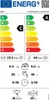 An energy efficiency label for a washing machine and dryer. Produktbild-Vorschau