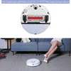 A collage showing a robot vacuum cleaner and a person sitting on a couch with the vacuum cleaner on the floor. Produktbild-Vorschau