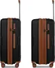 Two identical black suitcases with brown trim are shown side-by-side against a white background. Podgląd zdjęcia produktu