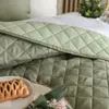 Fischgrät-Tagesdecke Grau-Grün 170x210 cm - Eleganz und Produktbild-Vorschau 3