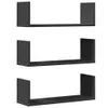 Three black U-shaped shelves are stacked vertically against a white background. Produktbild-Vorschau