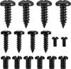 A collection of black screws arranged in rows on a white background. Voir les images du produit