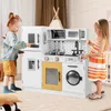 COSTWAY Kinderküche mit Licht und Sound, Spielküchen Holz Produktbild-Vorschau 2